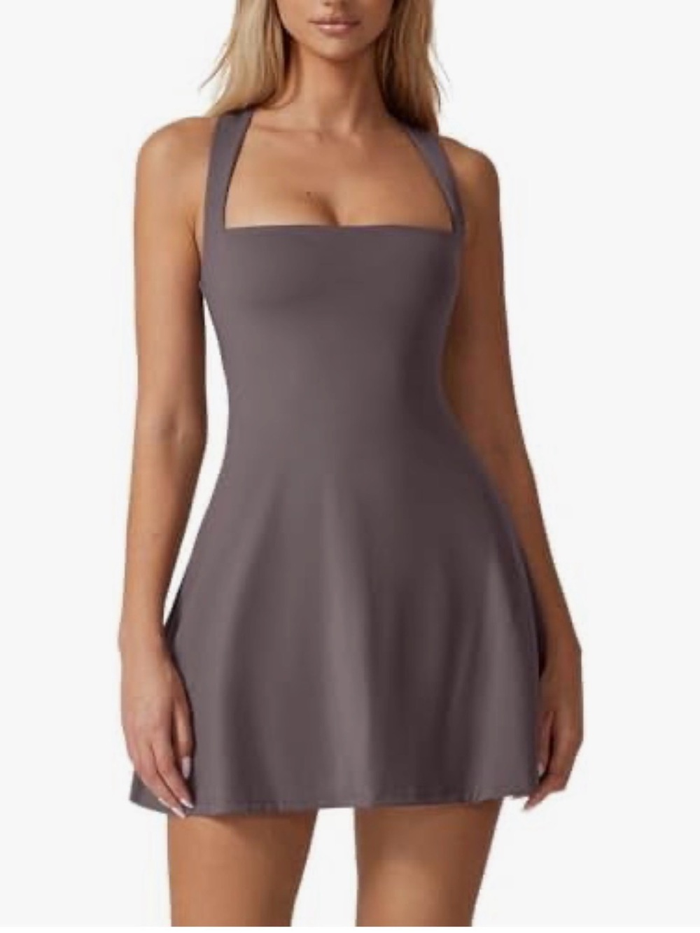 Qinsen Tennis Dress in Taupe